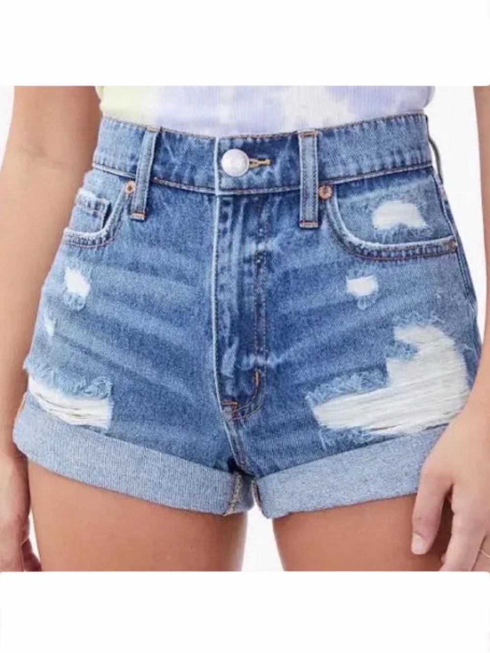 Ripped Jean Shorts